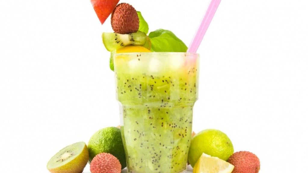 Radiografía de Yogur para beber Esencial con frutos verdes de