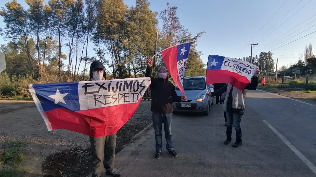 11-1, protesta de vecinos de EL Ciruelo por parque eólico Mesamávida, 