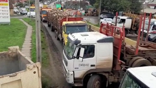 Camiones bloquean ruta que conecta Angol con Renaico