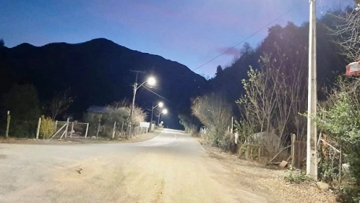 Alto Biobío: Instalan luminarias led en Callaqui, Ralco y Pangue