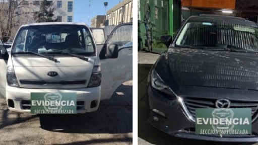 Recuperan en Los Ángeles dos vehículos robados en Santiago