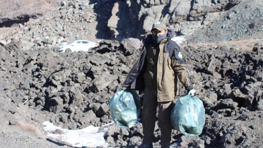 Retiran más de 3 mil kilos de basura desde el Parque Nacional Laguna del Laja