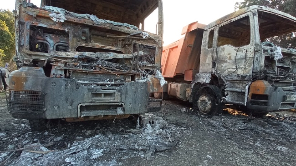 Atentado incendiario Serviterra, quema maquinaria Rucalhue, Quilaco CEL (56), 