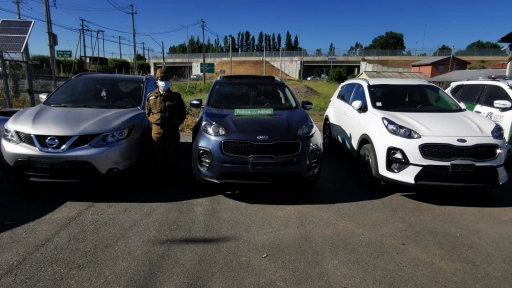 Tres vehículos fiscalizados por la patrulla FOCO mantenían encargos vigentes por robo