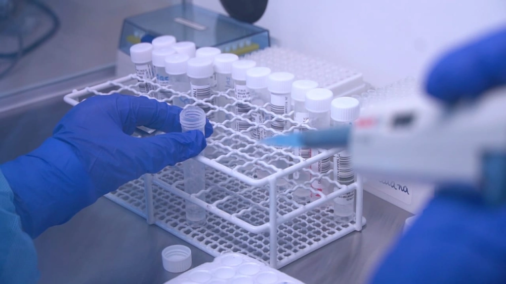 Fotografía 2 Laboratorio biología molecular Complejo Asistencial Víctor Ríos Ruiz(1), La región del Biobío registró 8.919 PCR informados, con 580 nuevos casos PCR positivos, lo que representa.