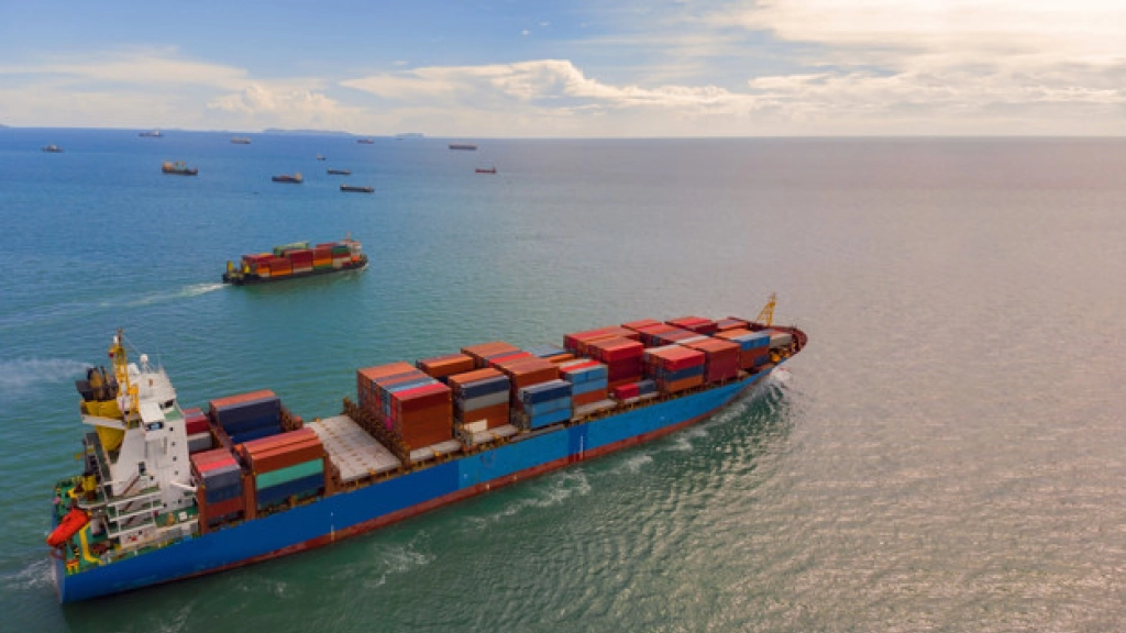 Container ship in export and import business and logistics in th, 