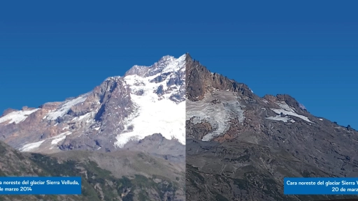 Antuco: Alarmante derretimiento del glaciar Sierra Velluda