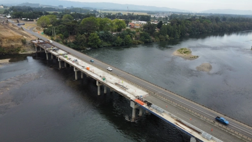 Un 90% de avance presentan trabajos de nuevo puente Coihue en la ruta Nahuelbuta