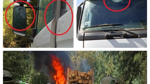 Con disparos a las cabinas: Nuevo ataque armado a camiones dejó uno incendiado en Collipulli