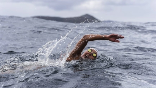La sirena de hielo logra el récord de nadar 2,5 kilómetros en la Antártica