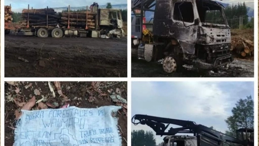 Tres maquinas quemadas dejó nuevo ataque incendiario en la Araucanía