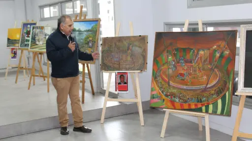 Pintores angelinos exponen sus obras en la Semana de la Educación Artística en Colegio Don Orione
