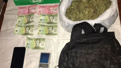 Hombre de 26 años intentó escapar de control policial en Los Ángeles: Portaba 370 gramos de marihuana