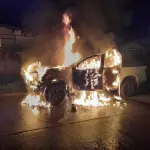 Camioneta incendiada, La Tribuna