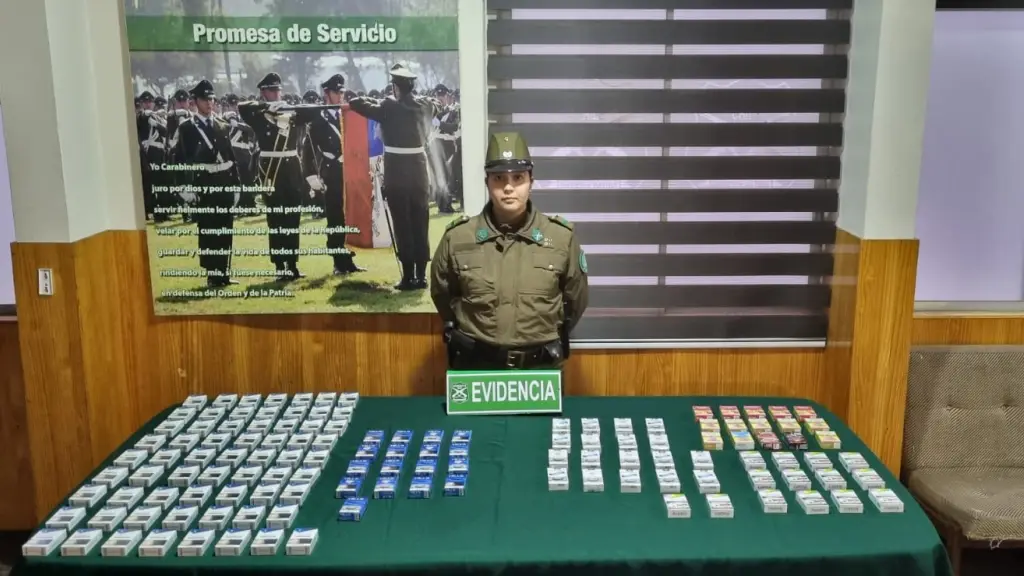 Cigarrillos decomisados, Carabineros