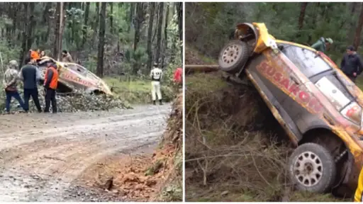 Violento accidente: Emilio Fernández se volcó y salió ileso en RallyMobil Quillón