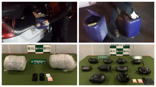 VIDEO Incautan  millones en drogas: Parte de la marihuana estaba oculta en bidones de bencina