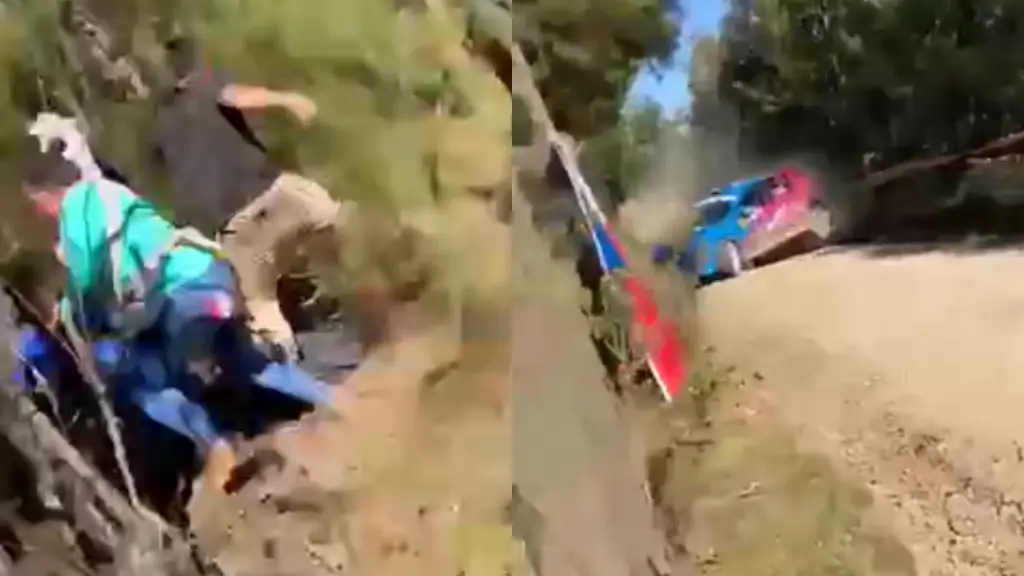 Captura de video, accidente en tramo Rere., La Tribuna