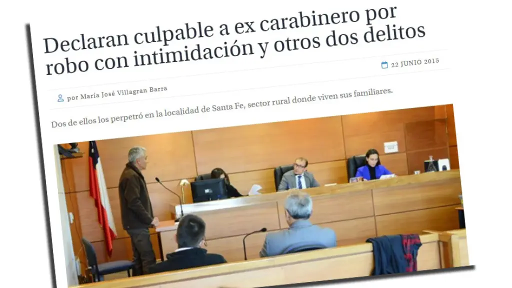 En junio de 2015, el ex carabinero Jorge Rebolledo fue condenado por varios atracos., La Tribuna