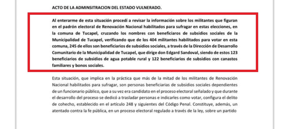 Denuncia ante Tribunal Electoral Biobío / La Tribuna