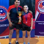 Alex Luna junto a su pupila Millaray Ovando, La Tribuna