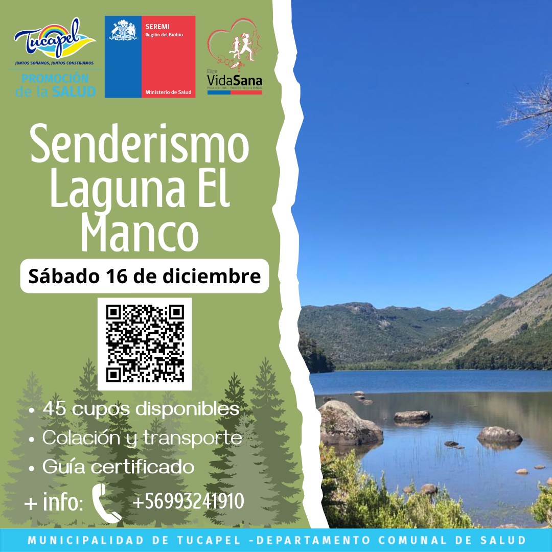 Afiche Senderismo Laguna El Manco / Promoción de la Salud Tucapel (Facebook)