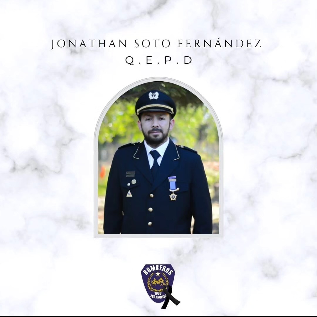 Jonathan Soto Fernández (Q.E.P.D) / Facebook Cuerpo de Bomberos Los Ángeles