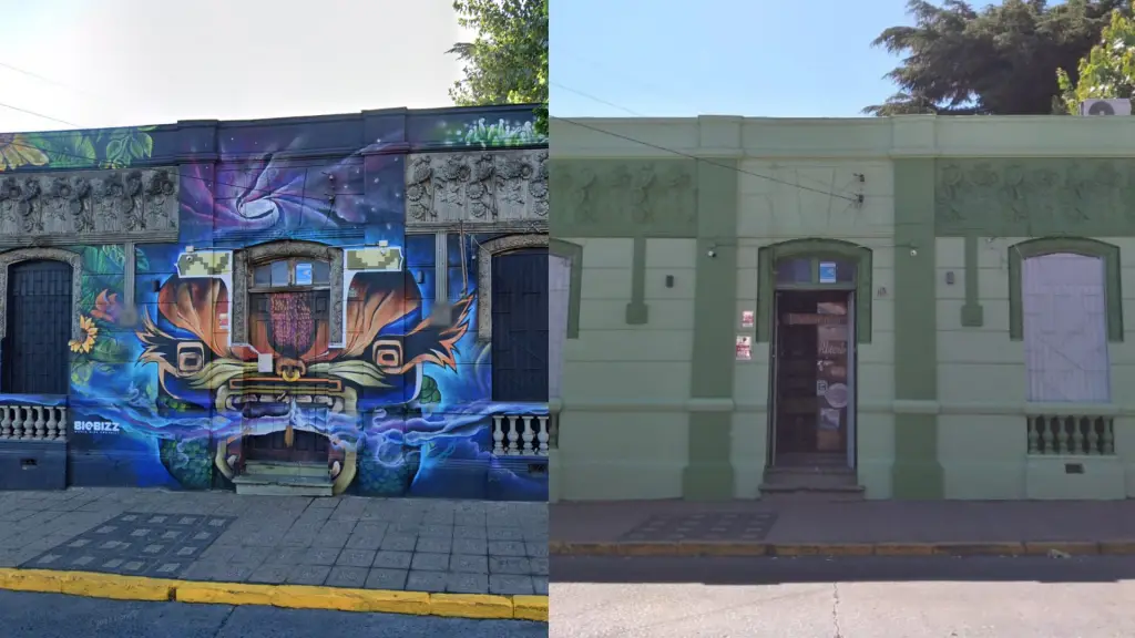 Municipalidad obligó a tienda de growshop a cambiar mural urbano en fachada de casa patrimonial angelina: así luce ahora