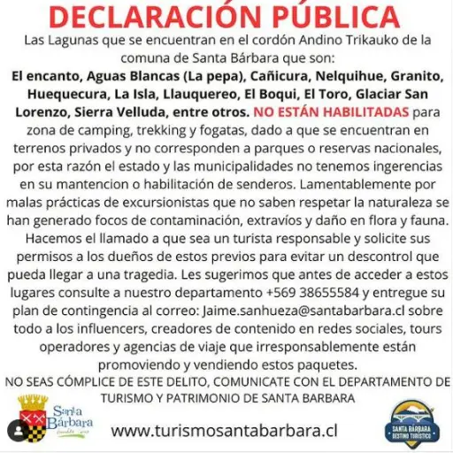 Declaración Pública / Turismo Santa Bárbara