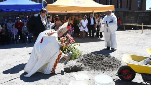 Tucapel: Colocan primera piedra de Iglesia San Mateo en la ciudad de Huépil 