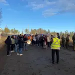 A primera hora de la mañana, los vecinos de Rere se tomaron el camino para protestar por su mal estado., Cedida