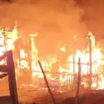 El incendio se registró en en el sector rural Las Cachañas. , cedida