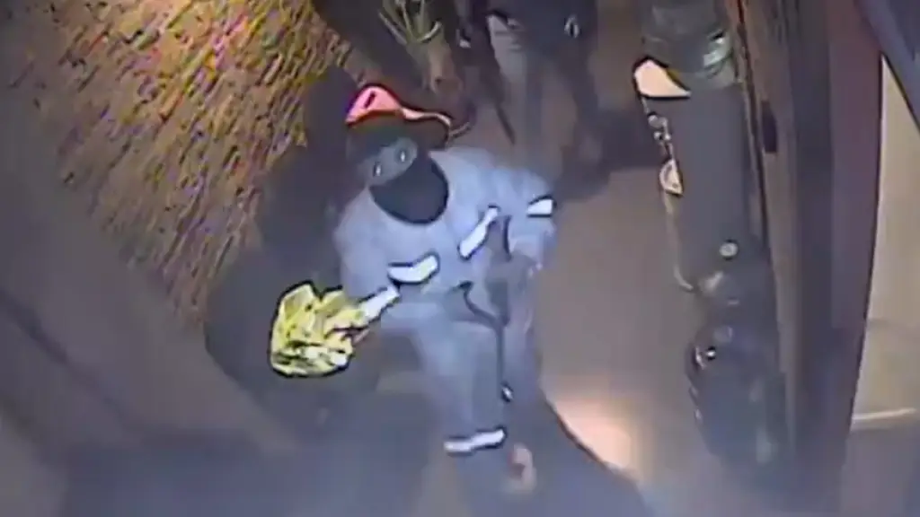El registro en video mostraría al chico Pedro en uno de los asaltos al peaje Huinanco., Captura de pantalla
