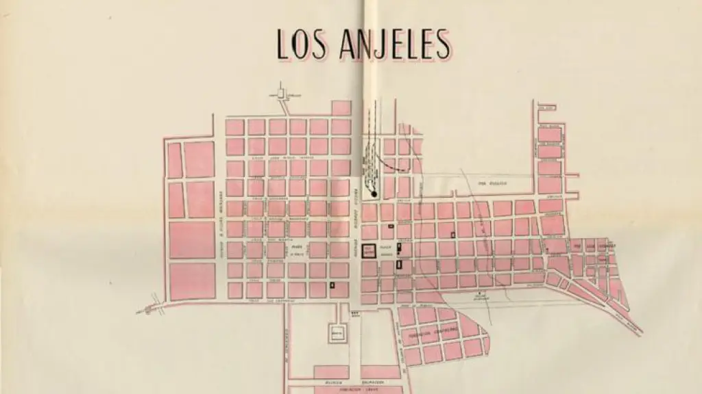 Los Ángeles con plano de Damero, Memoria Chilena