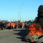 Paralización y protestas de trabajadores portuarios Chile.
