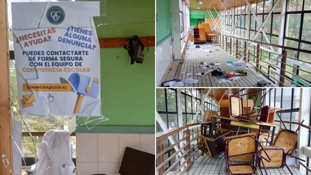 Estudiantes encapuchados vandalizaron liceo en Lota tras la muerte de uno de sus estudiantes, José Manuel Lagos