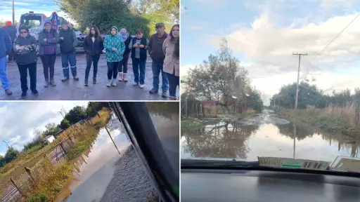 Están intransitables: Vecinos se manifestaron por mal estado de los caminos en sector Huaso Chileno