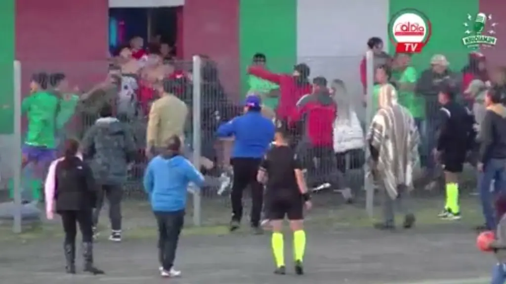 Una batalla campal se vivió entre jugadores, dirigentes e hinchas en partido de la Tercera División, Cedida