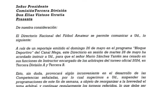 ANFA exigió a Elías Vistoso desvincular a Mario Sánchez como instructor de árbitros
