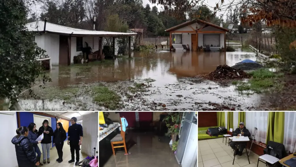 Más de 100 personas damnificadas se reportaron en Mulchén debido al frente climático, Cedida