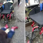 Con fracturas en sus piernas: El drama de mujer mayor que cayó de su silla ruedas en “peligrosa” calle angelina