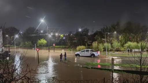 Con el agua hasta las rodillas: Vecino de Villa Las Islas debió limpiar colector por su cuenta para frenar inundación