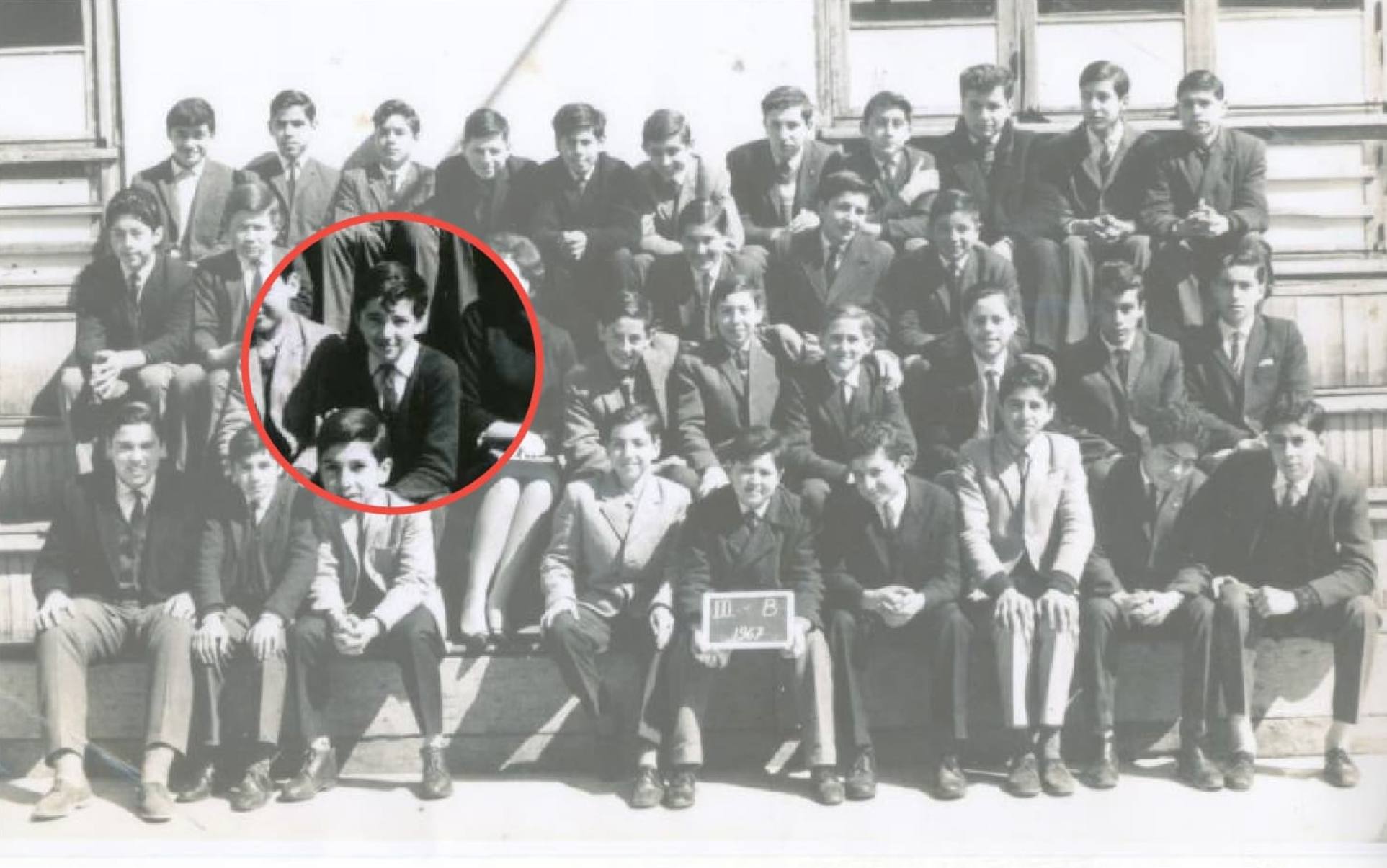 Roberto Bolaño en el Liceo de Hombres de Los Ángeles, como parte del tercero de humanidades (1967) / Cedida