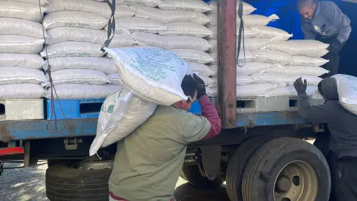 Agricultores y campesinos de Nacimiento reciben 18 toneladas de alimento para sus animales tras inundaciones