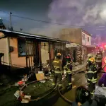 Incendio en calle Los Guaraníes, Cuerpo de Bomberos de Los Ángeles.