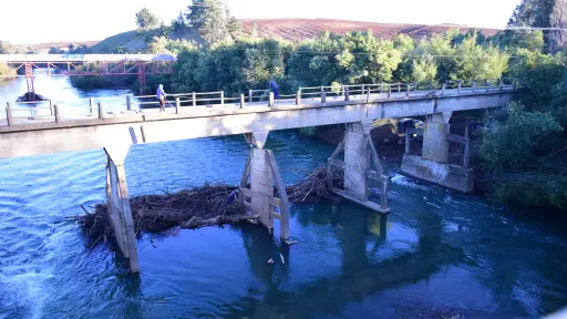 Alertan por colapso en puente balsa Las Canoas en río Bureo: Agricultores quedarían sin agua