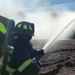 Bomberos realiza ejercicio de simulacro en Av. Las Industrias en Los Ángeles