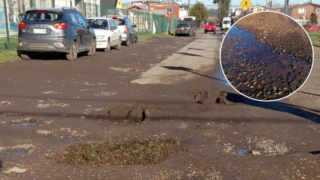 Calle en mal estado en Los Ángeles, La Tribuna