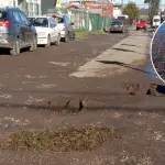 Calle en mal estado en Los Ángeles, La Tribuna