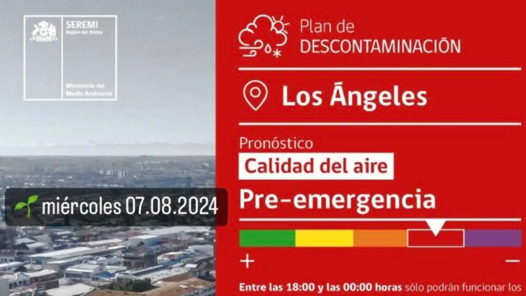 Preemergencia ambiental para Los Ángeles por mala calidad del aire: revisa acá las restricciones